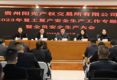 貴州陽光產(chǎn)權(quán)交易所有限公司召開2023年復工復產(chǎn)安全生產(chǎn)工作專題會暨全員安全生產(chǎn)大會